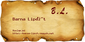 Barna Lipót névjegykártya